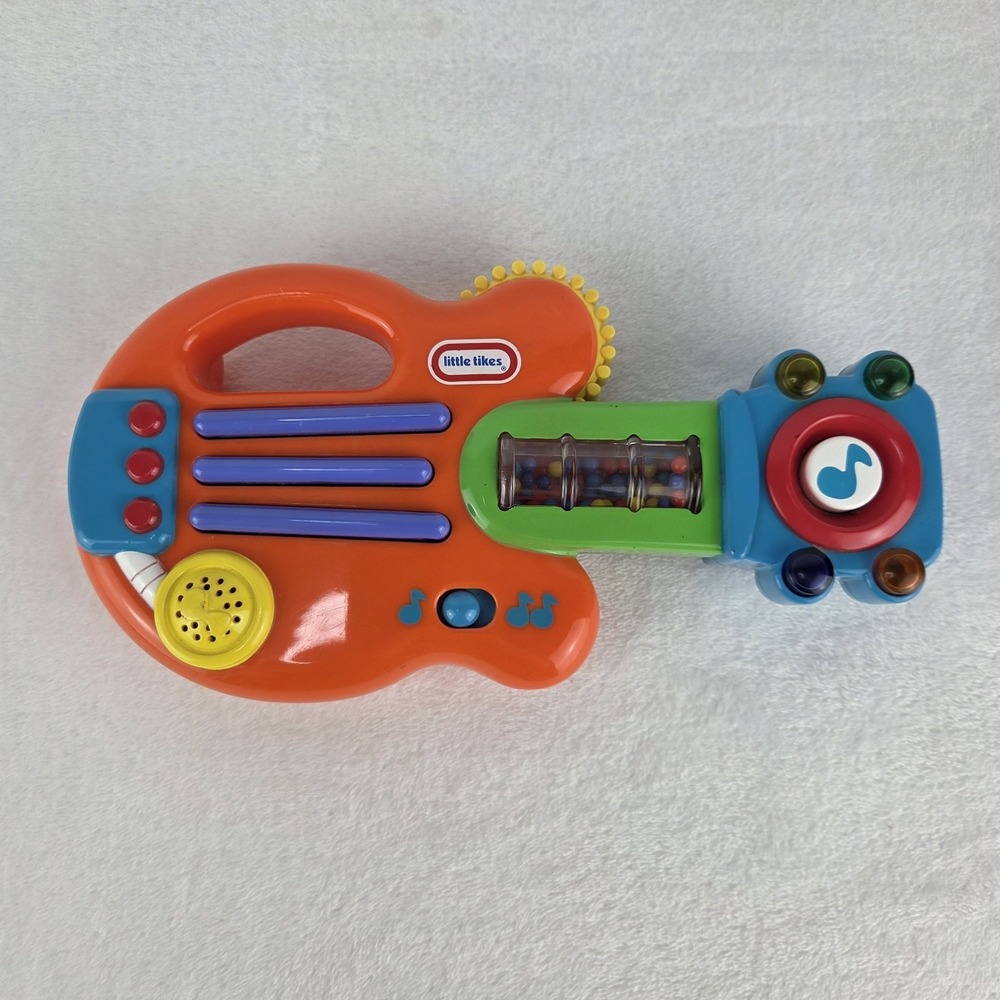 Little Tikes Pop Tunes Lil Rocker Activity Guitar Music Lights Rattle Tested